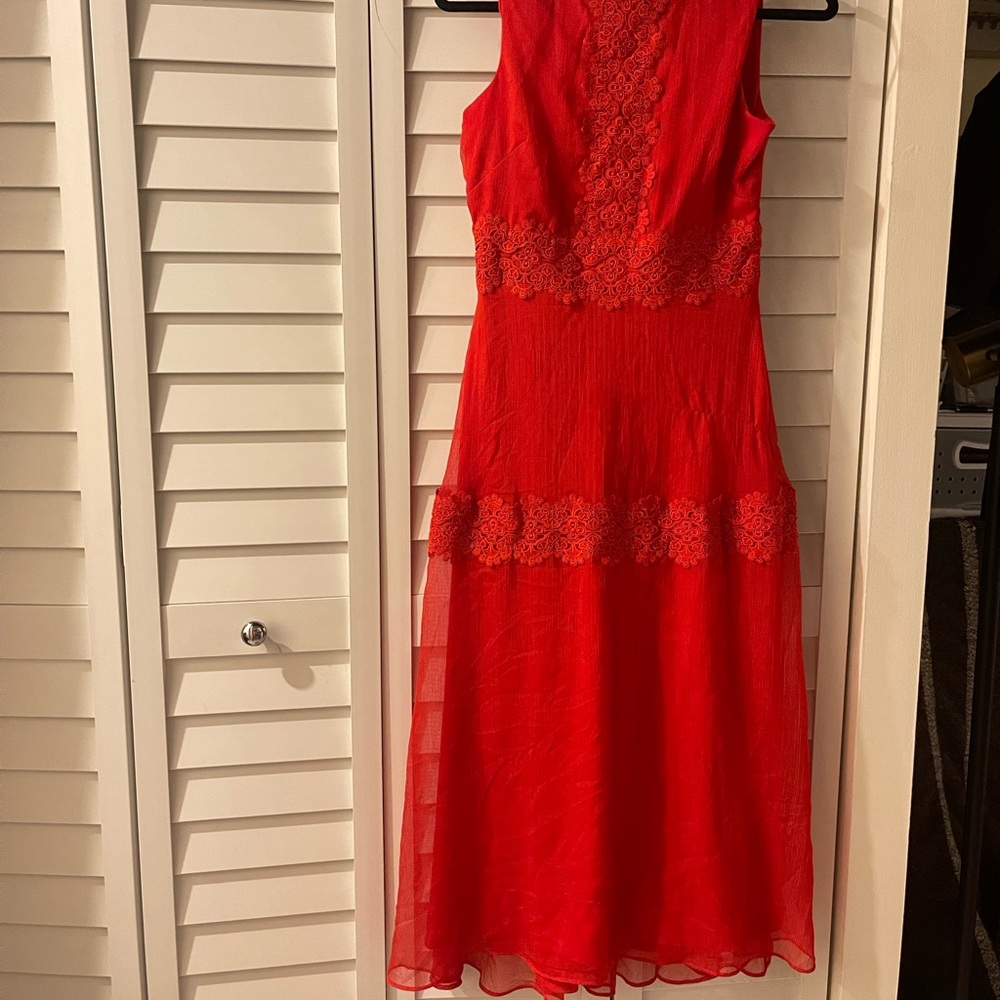 Red lined summer dress Taylor